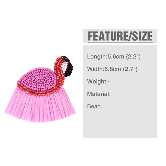 Luxe Boutique | Boho Beaded Flamingo Earrings 🦩 - Picture 3 of 3